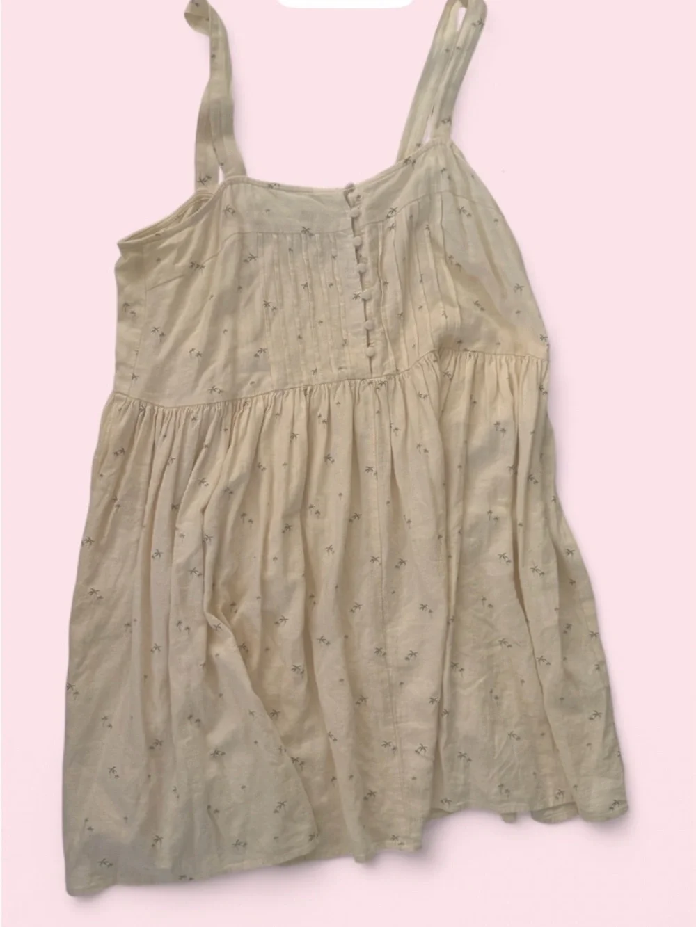 Rylee + Cru Cream Floral Spaghetti-Strap Sundress